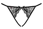 Crotchless panties, openwork lace, thin straps